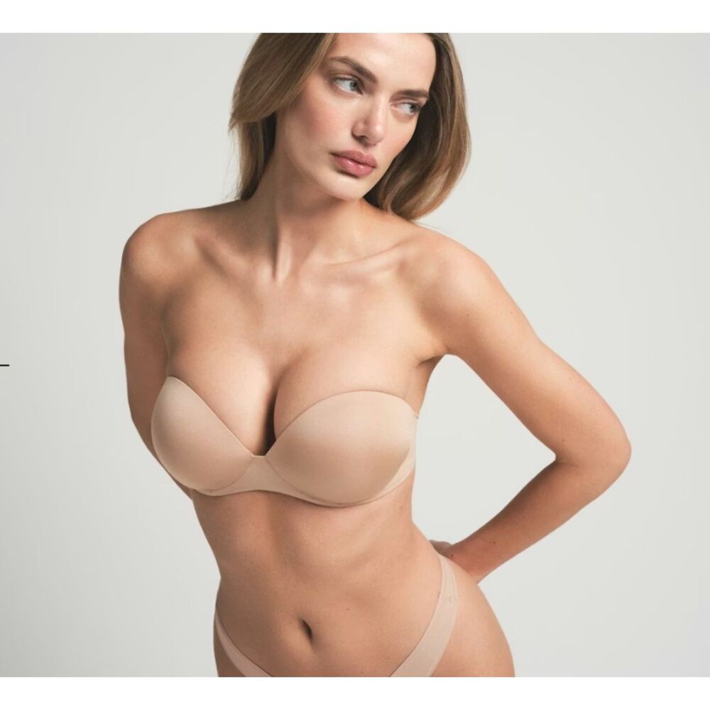 NEW SKIMS Ultimate Strapless Push-up Bra 36A Clay NWT